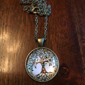 Necklace Tree of Life Glass. Vintage. Unique.